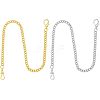 2Pcs 2 Style Iron Clip Pocket Watch Chain DIY-UN0003-62-1