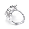 Anti-Tarnish Adjustable Rhodium Plated 925 Sterling Silver Finger Ring Components X-STER-F048-01P-3