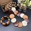 Bohemian Vintage Style Wooden Flat Round Beaded Necklaces & Dangle Earrings & Beadeed Bracelets Sets for Women FS-WGEDB9C-01-3