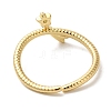 Star Rack Plating Brass Open Cuff Rings for Women RJEW-L123-104G-3