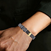 2Pcs 2 Colors Leather Textured Bracelet Straps Slide Wristbands for Slide Charms AJEW-CL0002-98-6