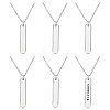 6Pcs 304 Stainless Steel Pendant Necklace NJEW-CA0001-20P-1