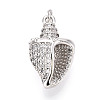 Brass Micro Pave Clear Cubic Zirconia Pendants KK-N268-59P-1