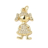 Brass Micro Pave Cubic Zirconia Pendants ZIRC-I356-35G-1