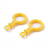 Opaque Solid Color Bulb Shaped Plastic Push Gate Snap Keychain Clasp Findings LS-KY-T021-01K-3