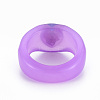 Heart Glass Rhinestone Finger Ring RJEW-T010-16-3