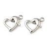 Heart Brass Lobster Claw Clasps KK-H523-06P-1