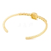 Brass Pave Green Glass Open Cuff Bangles for Women BJEW-S147-15G-C-3