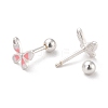 Butterfly 925 Sterling Silver Stud Earrings for Girl Women EJEW-I259-05S-3