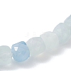 Natural Aquamarine Beaded Stretch Bracelets for Women BJEW-JB13335-02-4