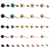 20Pcs 10 Style Ion Plating(IP) 304 Stainless Steel Stud Earring Findings STAS-DC0001-10-1