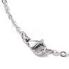 Light Sky Blue Glass Evil Eye Pendant Necklace with Alloy Cable Chains NJEW-JN04650-01-5