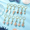 4Pcs Natural Shell Pendant Keychains KEYC-JKC01094-2