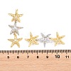 Brass Micro Pave Cubic Zirconia Dangle Stud Earrings EJEW-G471-29B-GP-4