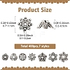 400Pcs 7 Style Tibetan Style Alloy Bead Caps TIBE-YW0001-80-2