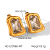 304 Stainless Steel Pave Cubic Zirconia Stud Earrings WG6D4D2-03-1