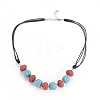 Natural Lava Rock Beaded Necklaces NJEW-I236-07-3