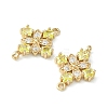 Brass Pave Cubic Zirconia Connector Charms KK-G462-45KCG-06-2