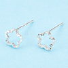 925 Sterling Silver Hollow Plum Blossom Stud Earrings STER-T005-10-2