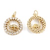 Brass Micro Pave Clear Cubic Zirconia Pendants ZIRC-M115-03G-2