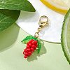 Glass Seed Beaded Grape Pendant Decoration HJEW-MZ00145-05-1