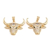 Brass Pave Clear Cubic Zirconia Pendants KK-L275-40G-2