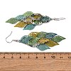 430 Stainless Steel Leaf Dangle Earrings EJEW-A137-10P-01-5