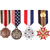 4Pcs 4 Styles Retro British Preppy Style Alloy with Iron Pendant Lapel Pins JEWB-FH0002-21-1