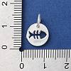 925 Sterling Silver Hollow Fish Charms with Jump Rings LS-STER-E071-01S-08-3