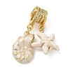 Brass Micro Pave Clear Cubic Zirconia Pendants CU-CBA4231-10C-G-1