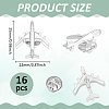 16Pcs Airplane Alloy Brooches for Backpack Clothes JEWB-PH0001-45P-2