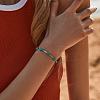 Synthetic Turquoise & Brass Beaded Bracelets for Women OR9235-7