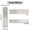 SUNNYCLUE 50Pcs 201 Stainless Steel Rectangle Stamping Blank Tag Pendants STAS-SC0008-72-2