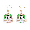 Alloy Enamel Soccer Dangle Earrings for Women WG9D33E-02-1