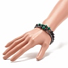 2Pcs 2 Style Natural Wood & Synthetic Hematite & Malachite Beaded Stretch Bracelets Set BJEW-JB07948-01-4