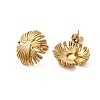 Ion Plating(IP) 304 Stainless Steel Flower Stud Earrings EJEW-Z068-04G-2