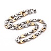 Vacuum Plating 304 Stainless Steel Oval Link Chains Necklace STAS-E160-23GP-1