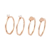 Heart 304 Stainless Steel Finger Ring Set for Women RJEW-C086-30-RG-1