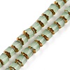 Electroplated Glass Imitation Jade Beads Strands GLAA-P003-C03-1