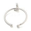 Rack Plating Brass Open Cuff Rings for Women RJEW-F162-02P-L-3