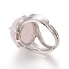 Adjustable Natural & Synthetic Gemstone Finger Rings RJEW-O033-F-1-4
