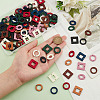   144Pcs 24 Styles Dyed Wood Connector Charms WOOD-PH0002-52-3
