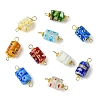 30Pcs Handmade Millefiori Glass Connector Charms PALLOY-YW00113-2