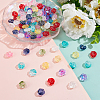 SUPERFINDINGS 120Pcs 8 Colors Transparent Spray Painted Glass Beads GLAA-FH0001-46-4