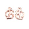 Rose Gold Plated Alloy Letter Pendants X-PALLOY-J718-01RG-B-1