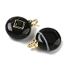 Natural Black Banded Agate Pendants G-H328-08G-D20-2