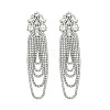 Exaggerated Leaf Tassel Brass Stud Earrings OH2518-5