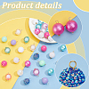 48Pcs 24 Style Resin Rhinestone & Acrylic Round Ball Charms DIY Jewelry Making Finding Kit PALLOY-PHE00002-4