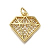 Brass Micro Pave Cubic Zirconia Pendants ZIRC-I070-039G-1
