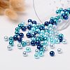 8mm Mixed Blue Color Pearlized Glass Pearl Beads for Jewelry Making HY-PH0006-8mm-03-3
